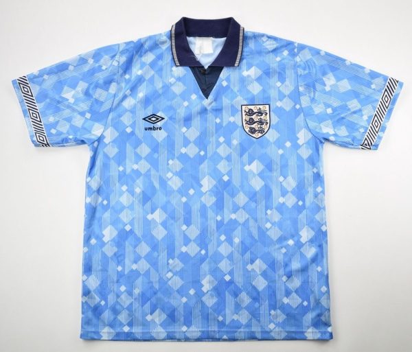 ENGLAND 1990-1992 RETRO BLUE AWAY FOOTBALL SHIRT