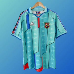 BARCELONA 1996-1997 GREEN AWAY RETRO FOOTBALL SHIRT