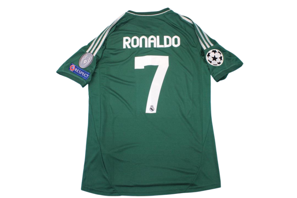 REAL MADRID 2012 GREEN AWAY RETRO FOOTBALL SHIRT