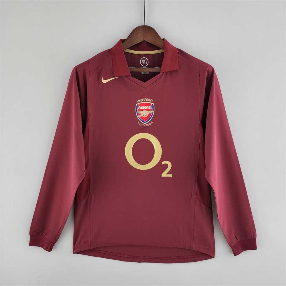 Arsenal 2005/2006 Long Sleeve retro Home Century Soccer Jersey