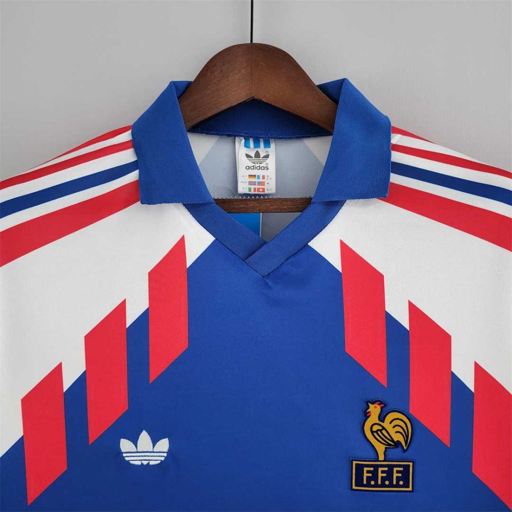FRANCE WORLD CUP 1990 LONG SLEEVE HOME RETRO FOOTBALL SHIRT