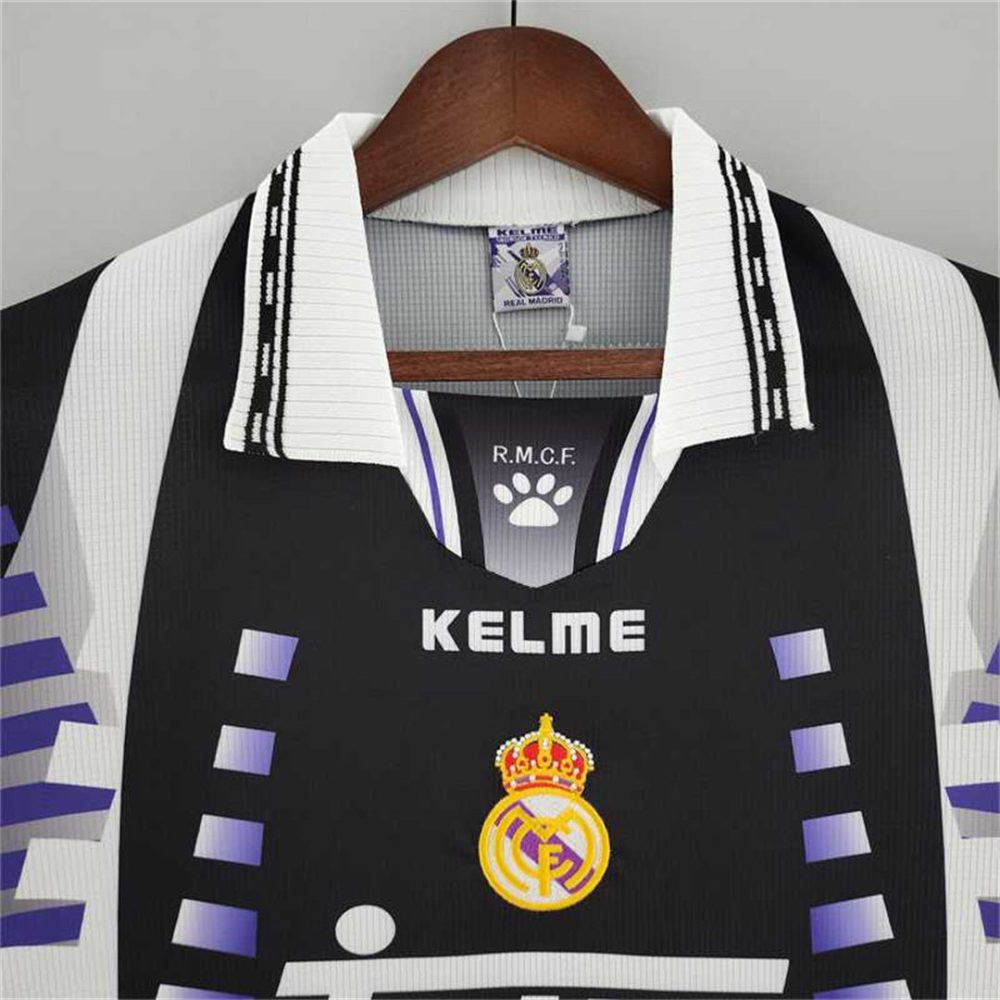REAL MADRID 1997 AWAY THIRD BLACK PURPLE RETRO FOOTBALL SHIRT