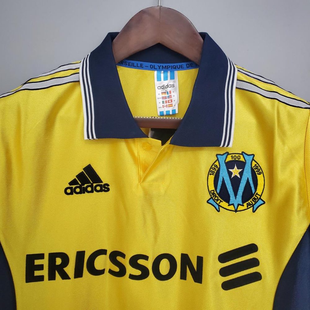 MARSEILLE 1998-1999 AWAY YELLOW RETRO FOOTBALL SHIRT