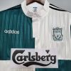 LIVERPOOL 1995-1996 WHITE AND GREEN AWAY RETRO FOOTBALL SHIRT