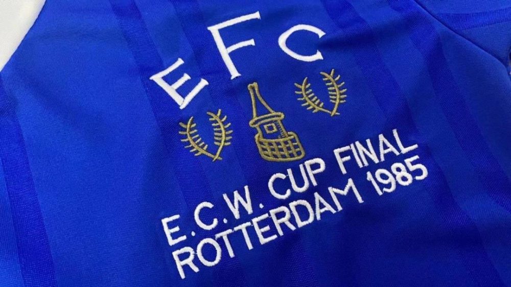 EVERTON 1985 E.C.W. CUP FINAL HOME RETRO FOOTBALL SHIRT