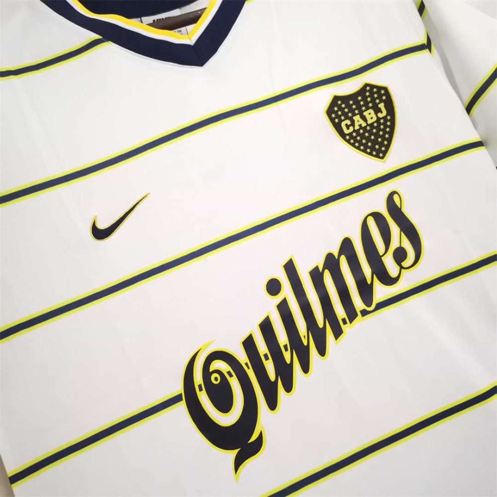 BOCA JUNIORS 1999 RETRO WHITE AWAY FOOTBALL SHIRT