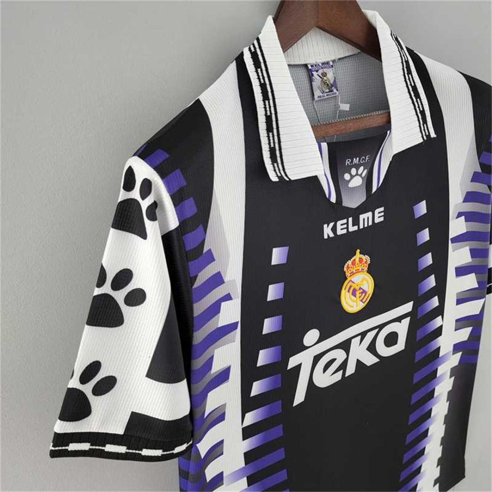 REAL MADRID 1997 AWAY THIRD BLACK PURPLE RETRO FOOTBALL SHIRT