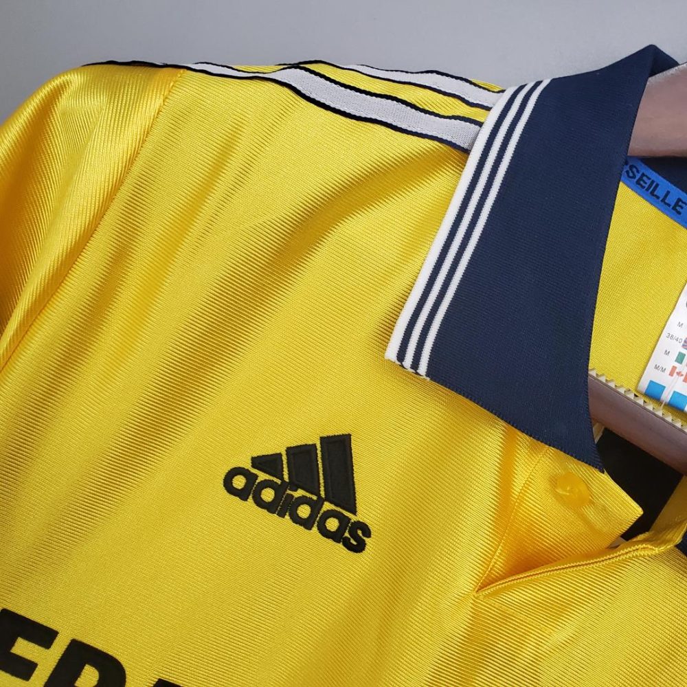 MARSEILLE 1998-1999 AWAY YELLOW RETRO FOOTBALL SHIRT