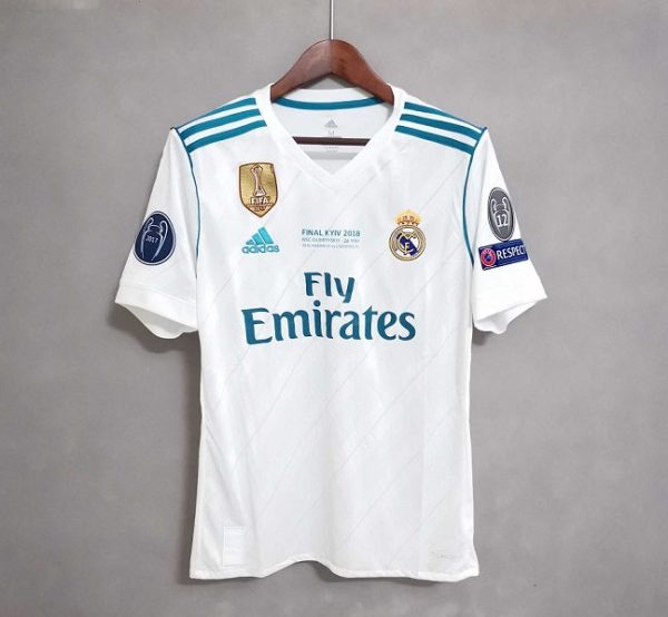 REAL MADRID HOME 2017 CHAMPIONS LEAGUE RETRO FOOTBALL SHIRT
