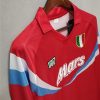 NAPOLI 1990 -1991 RED AWAY RETRO FOOTBALL SHIRT