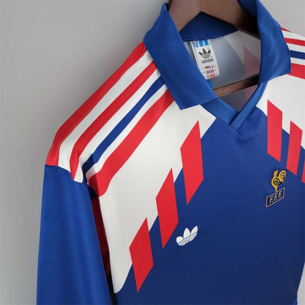 FRANCE WORLD CUP 1990 LONG SLEEVE HOME RETRO FOOTBALL SHIRT