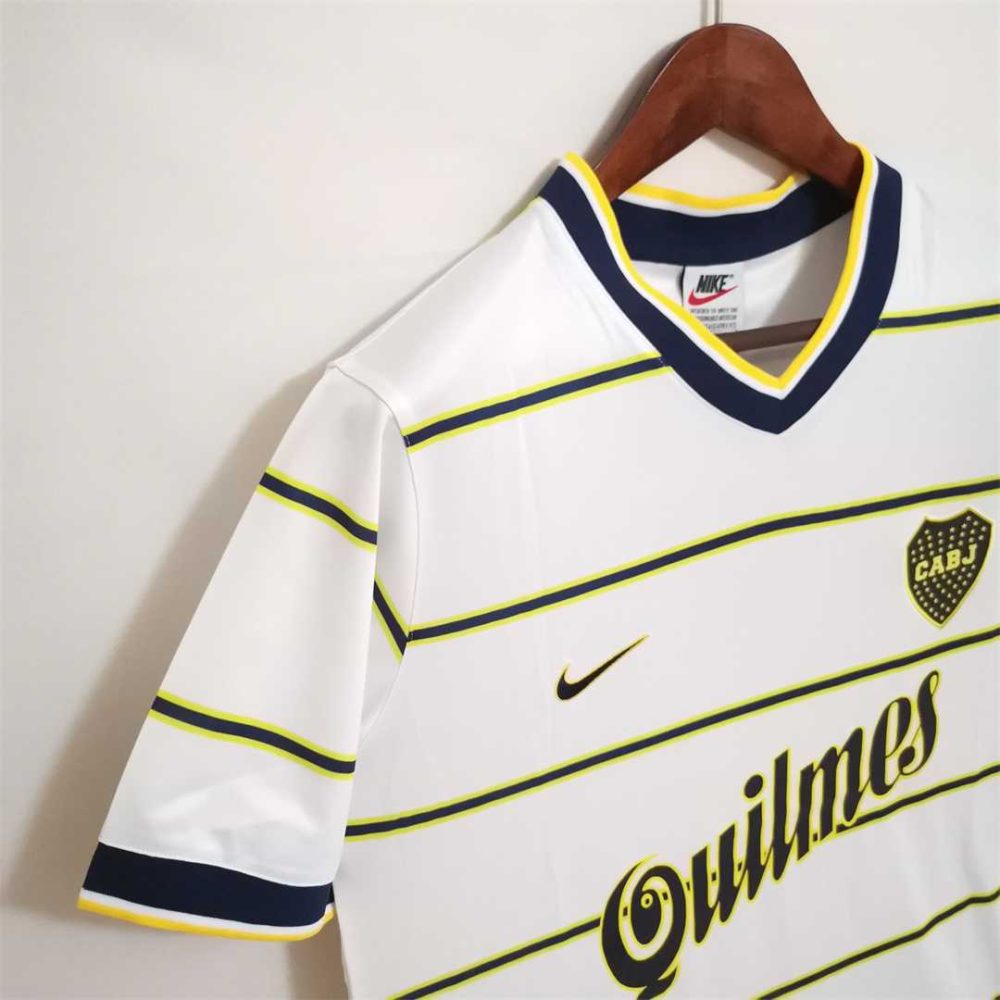 BOCA JUNIORS 1999 RETRO WHITE AWAY FOOTBALL SHIRT