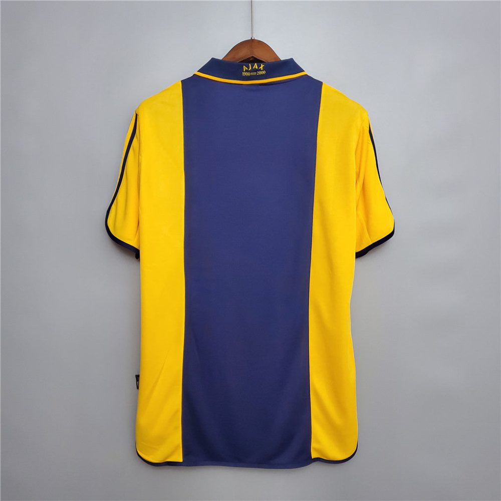 Ajax 2000 Yellow Retro Away Football Shirt