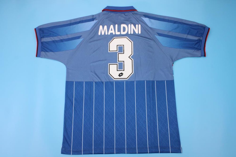 AC MILAN 1995 - 1996 AWAY FOURTH BLUE RETRO FOOTBALL SHIRT