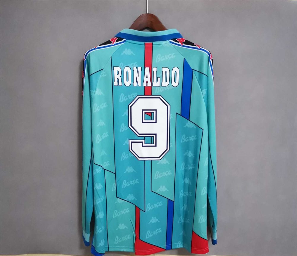BARCELONA 1996-1997 AWAY LONG SLEEVE RETRO FOOTBALL SHIRT