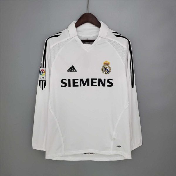 REAL MADRID 2005 -2006 HOME LONG SLEEVE RETRO FOOTBALL SHIRT