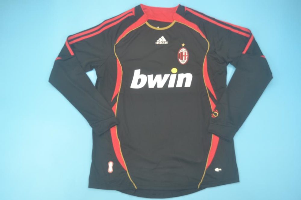 AC MILAN 2006 - 2007 Away Third Black Long Sleeve RETRO FOOTBALL SHIRT
