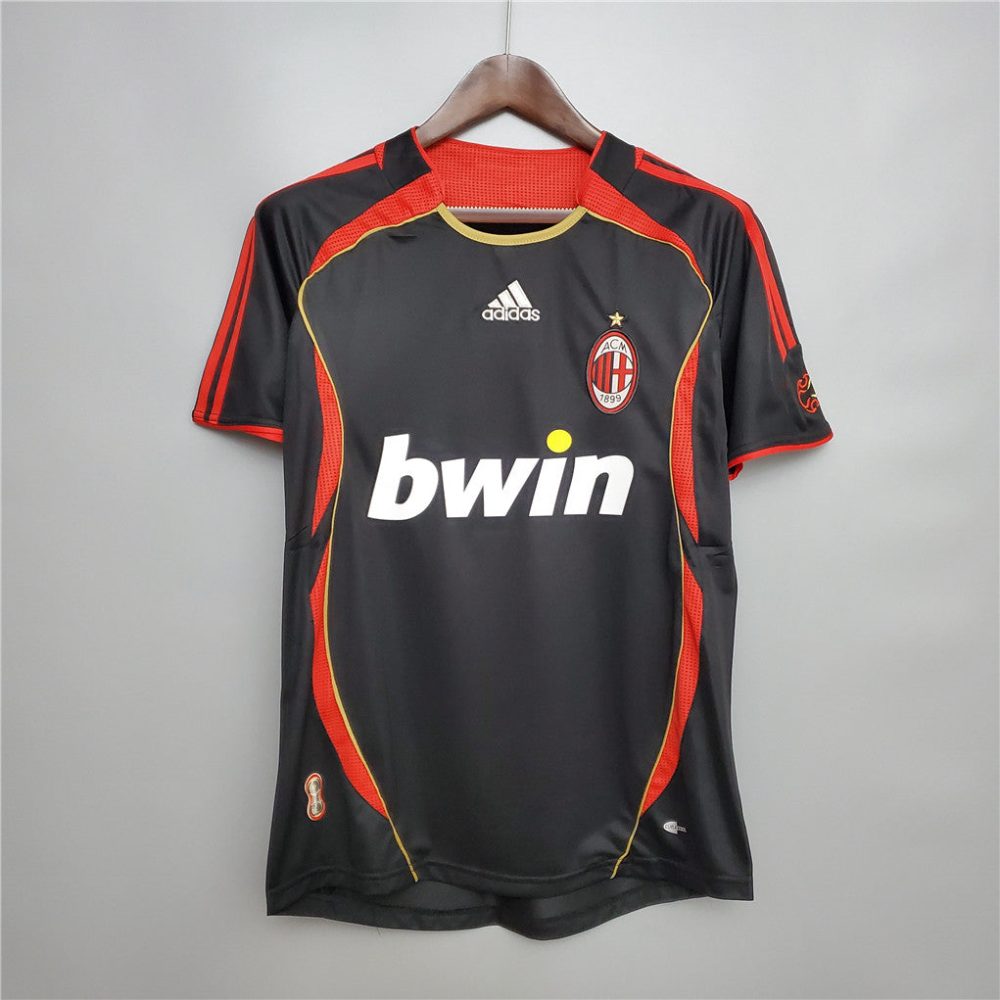 AC MILAN 2006 - 2007 AWAY THIRD BLACK RETRO FOOTBALL SHIRT