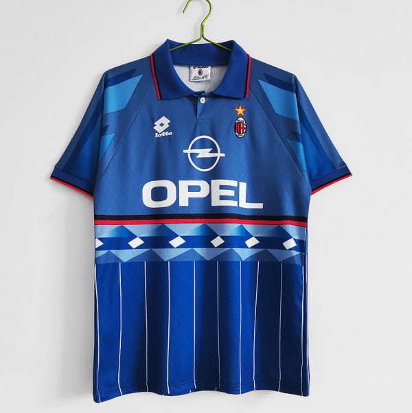 AC MILAN 1995 - 1996 AWAY FOURTH BLUE RETRO FOOTBALL SHIRT