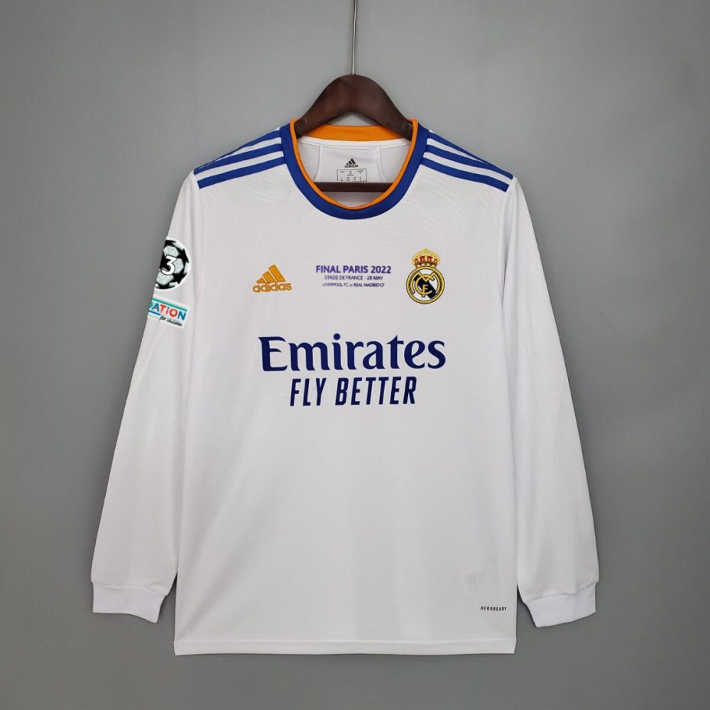 REAL MADRID HOME 2021-2022 CHAMPIONS LEAGUE LONG SLEEVE FOOTBALL SHIRT