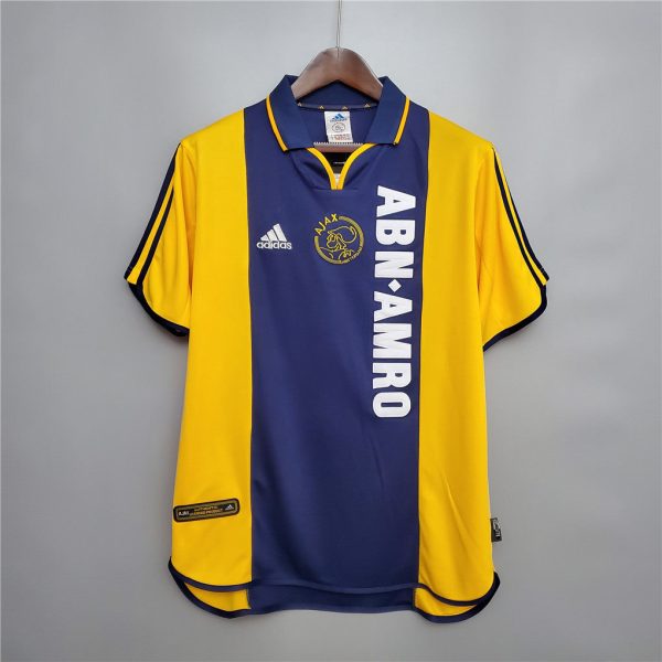 Ajax 2000 Yellow Retro Away Football Shirt