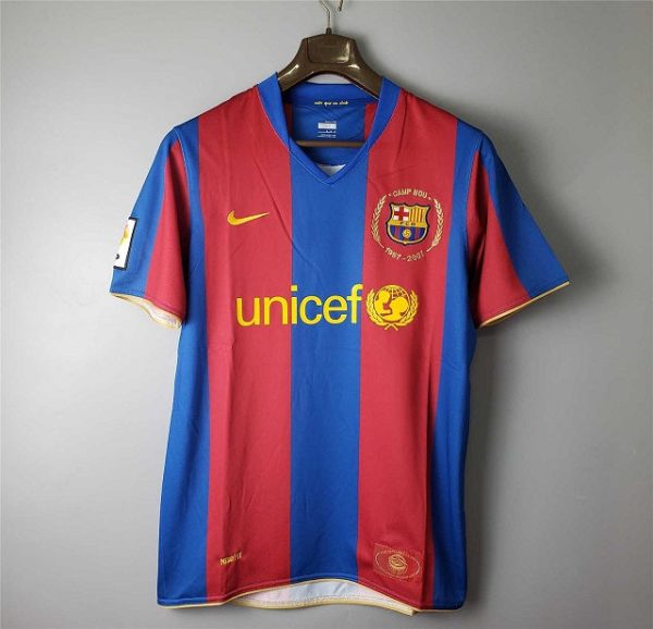 BARCELONA 2007 -2008  RETRO HOME FOOTBALL SHIRT