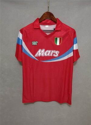 NAPOLI 1990 -1991 RED AWAY RETRO FOOTBALL SHIRT