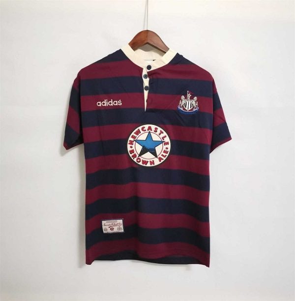 NEWCASTLE UNITED 1995-1996 RED/ BLUE AWAY RETRO FOOTBALL SHIRT