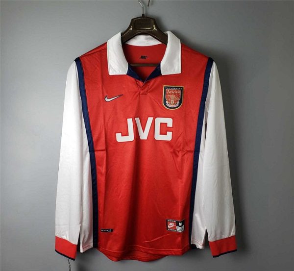 Arsenal 1998-2000 Home Retro Long Sleeve Soccer Jersey