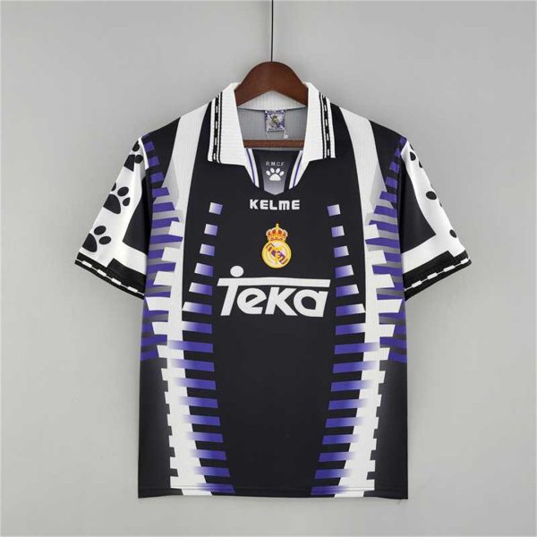 REAL MADRID 1997 AWAY THIRD BLACK PURPLE RETRO FOOTBALL SHIRT