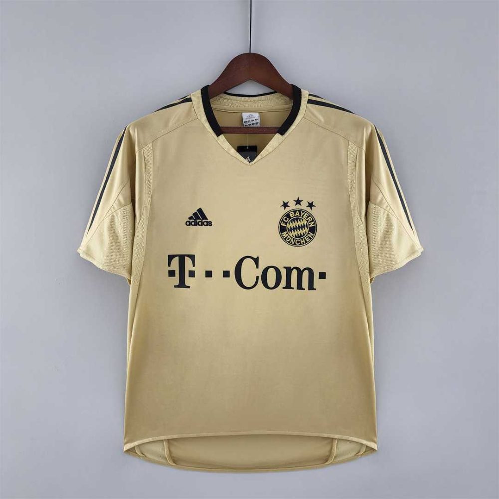 BAYERN MUNICH 2004 AWAY GOLD FOOTBALL SHIRT