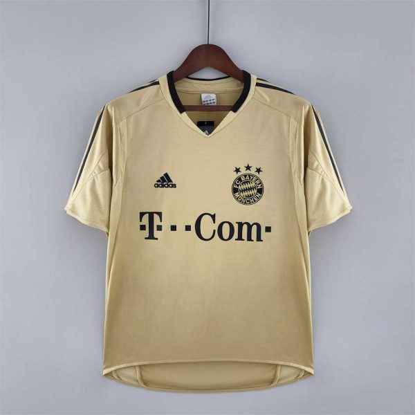 BAYERN MUNICH 2004 AWAY GOLD FOOTBALL SHIRT