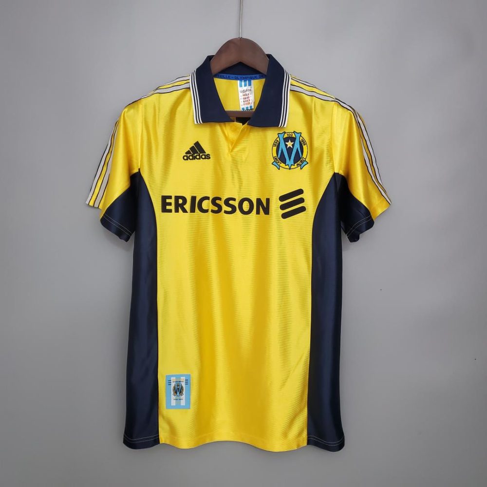 MARSEILLE 1998-1999 AWAY YELLOW RETRO FOOTBALL SHIRT