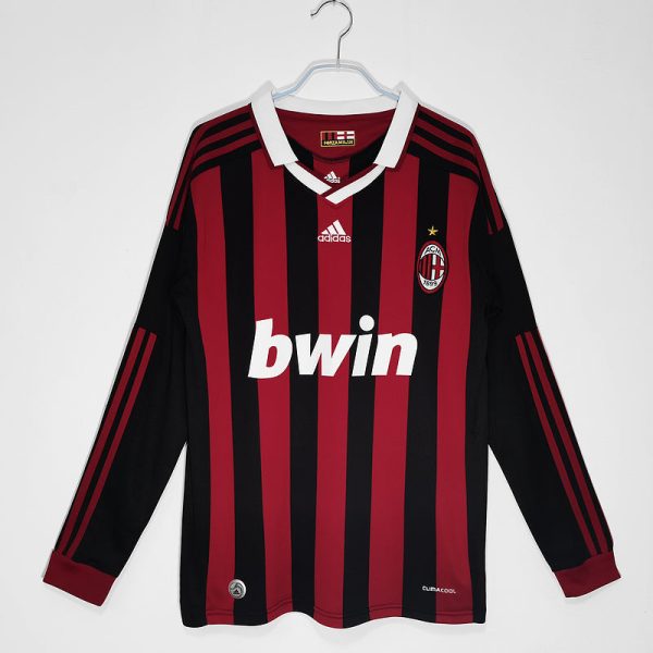 AC MILAN 2009 - 2010 HOME LONG SLEEVE RETRO FOOTBALL SHIRT