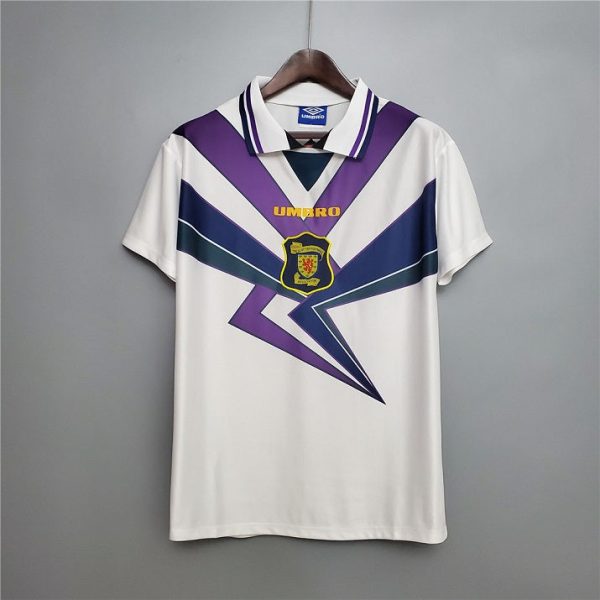 SCOTLAND EURO 1996 WHITE AWAY RETRO FOOTBALL SHIRT