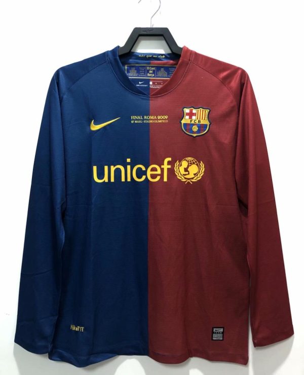 BARCELONA 2009 HOME LONG SLEEVE UCL FINAL RETRO FOOTBALL SHIRT