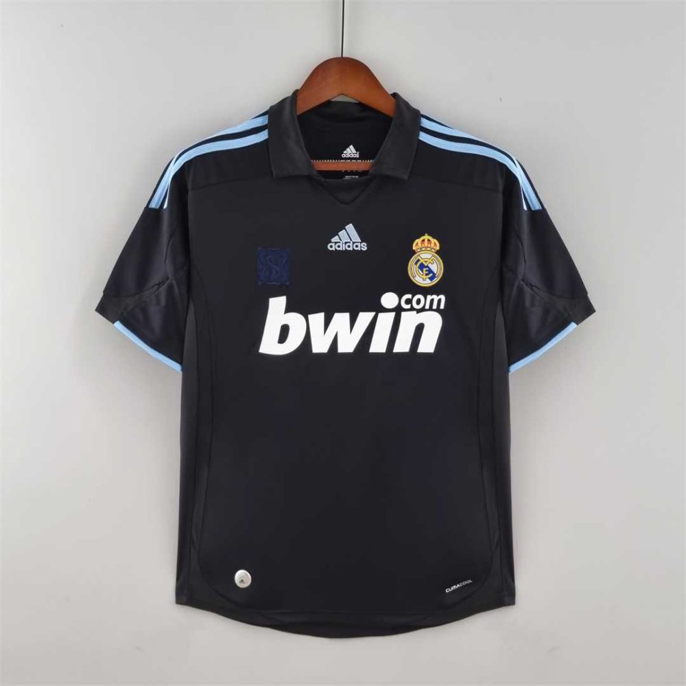 REAL MADRID 09/10 BLACK AWAY RETRO FOOTBALL SHIRT