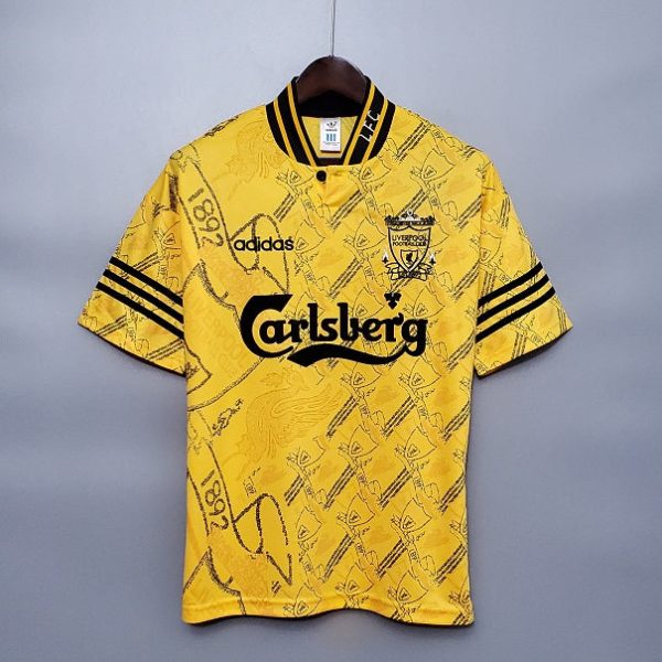 LIVERPOOL 1995-1996 YELLOW AWAY RETRO FOOTBALL SHIRT