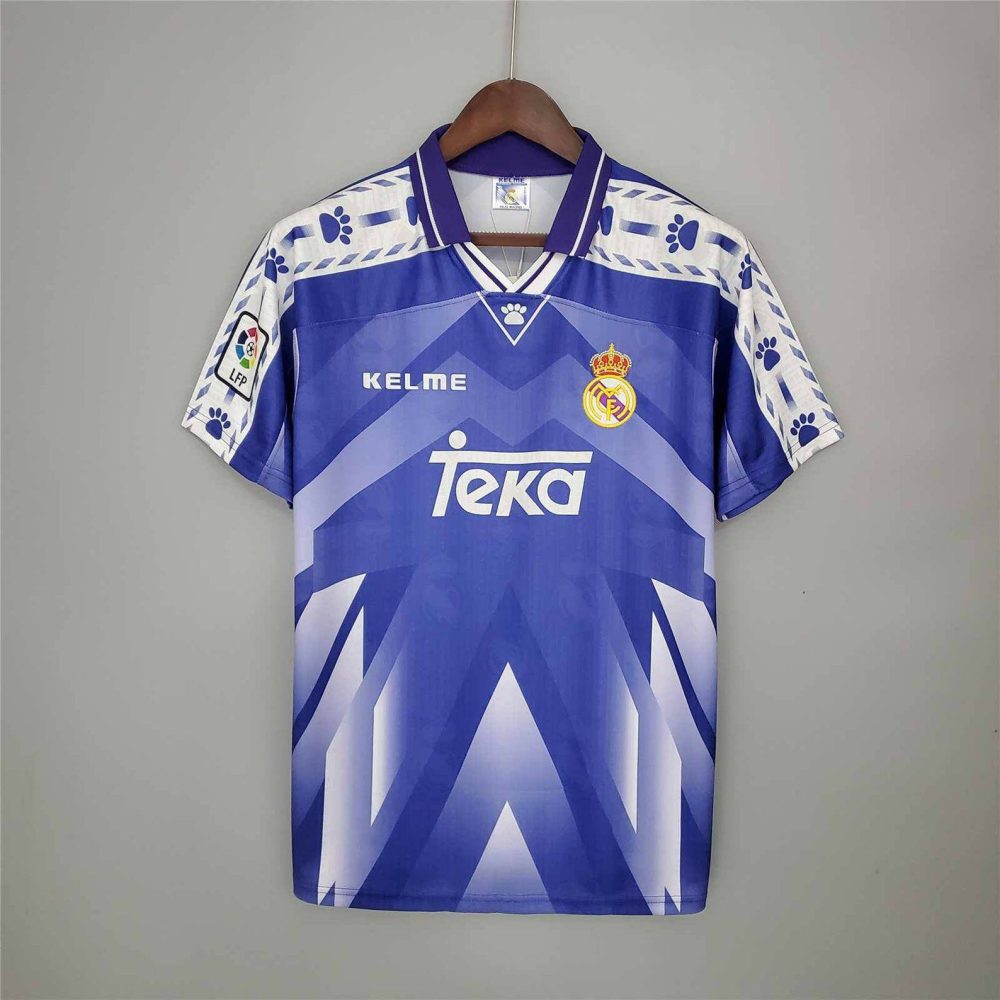 REAL MADRID 1996 AWAY RETRO FOOTBALL SHIRT