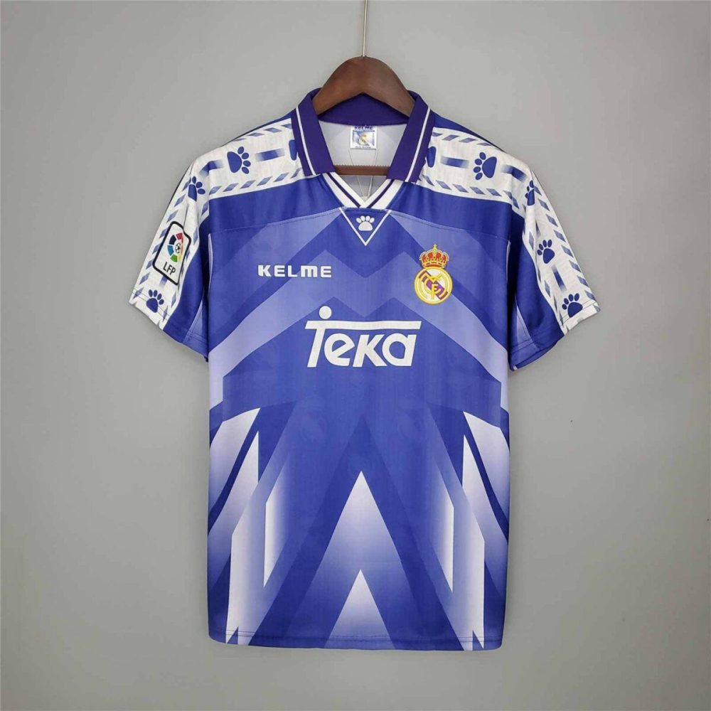 REAL MADRID 1996 AWAY RETRO FOOTBALL SHIRT