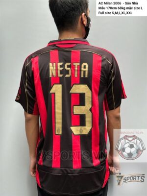 AC Milan Retro Jersey 2006 Home Shirt Name Number Set #13 NESTA
