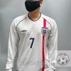 England Retro Jersey 2002 Long Sleeve Home Shirt Name Number Set #7 BECKHAM