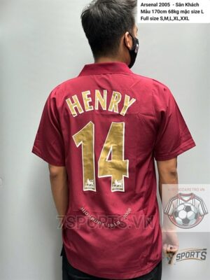 Arsenal Retro Jersey 2005 Away Shirt Name Number Set #14 HENRY
