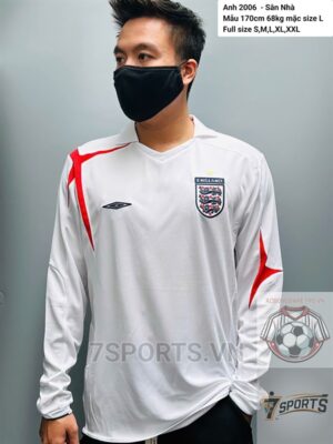 England Retro Jersey 2006 Long Sleeve Home Shirt