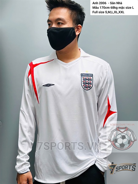 England Retro Jersey 2006 Long Sleeve Home Shirt