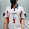 England Retro Jersey 1998 Home Shirt Name Number Set #7 BECKHAM