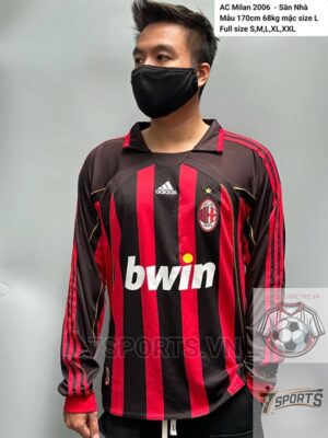 AC Milan Retro Jersey 2006 Long Sleeve Home Shirt