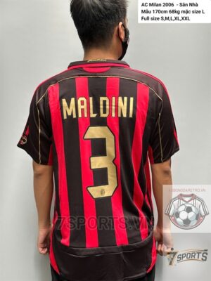 AC Milan Retro Jersey 2006 Home Shirt Name Number Set #3 MALDINI