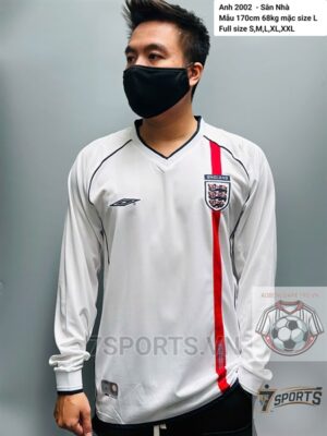 England Retro Jersey 2002 Long Sleeve Home Shirt