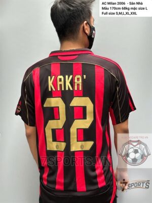 AC Milan Retro Jersey 2006 Home Shirt Name Number Set #22 KAKA